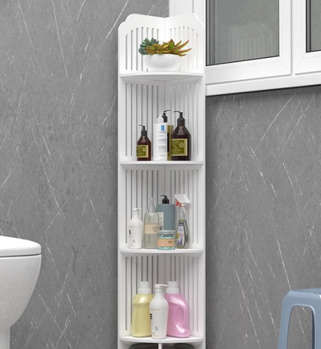 Corner Floor Bathroom Shelf