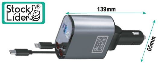 PowerDrive 3X – Retractable Multi-Charger for Car Adventure