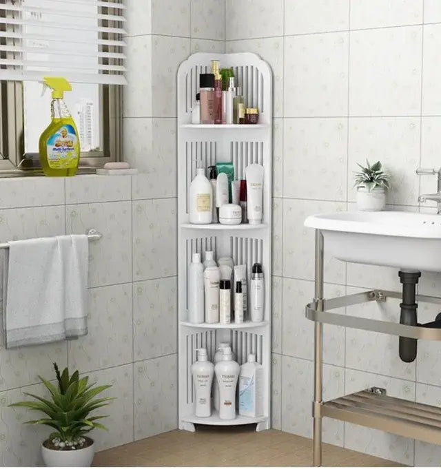 Corner Floor Bathroom Shelf